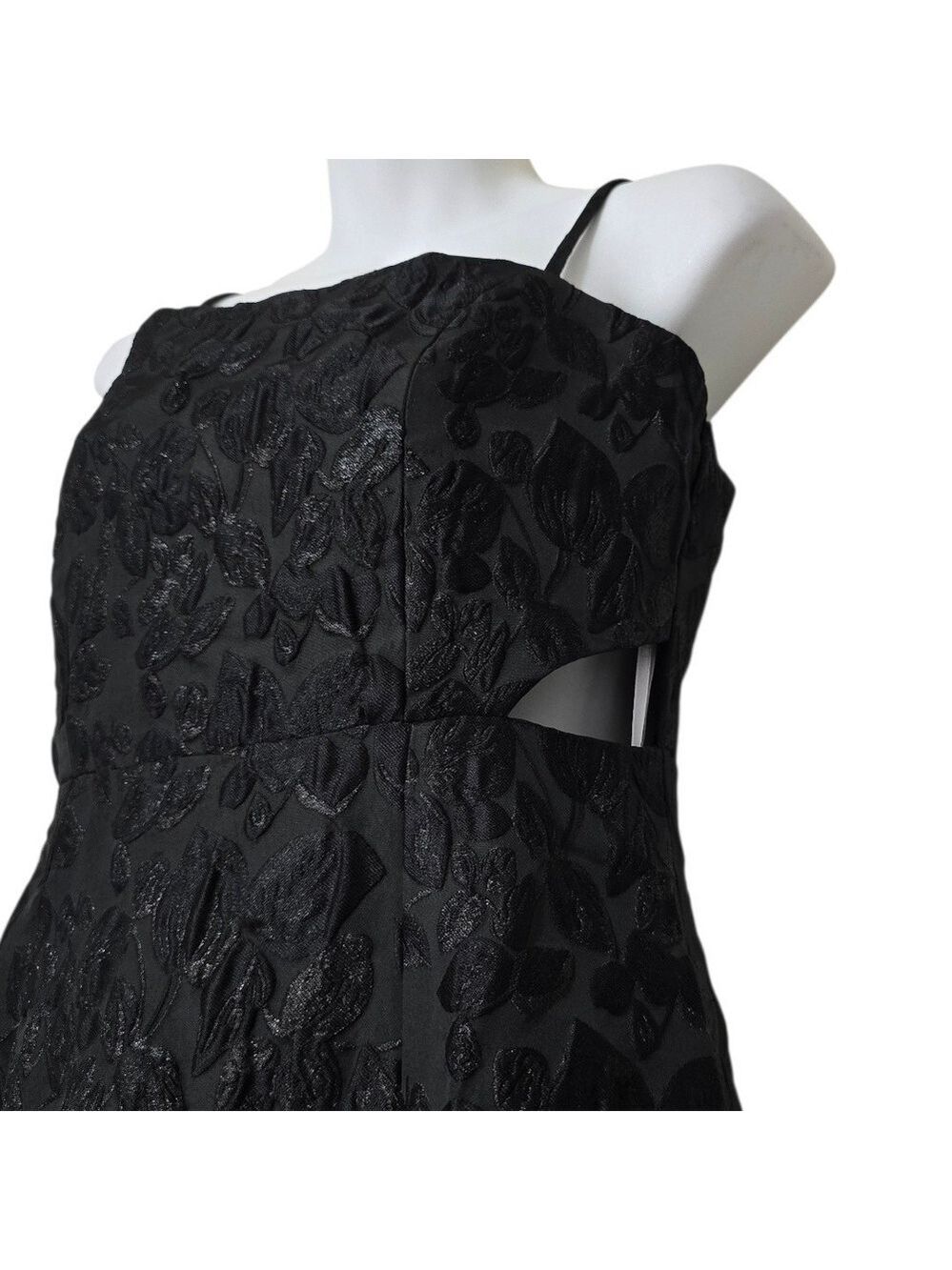 Lulus Gorgeously Chic Floral Jacquard Cutout Maxi Dress Sz S NWT - Picture 4 of 15